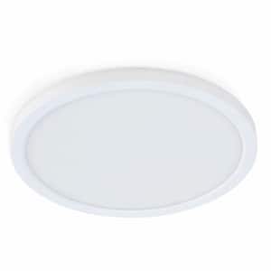 10.5-Watt Integrated LED Flush Mount 7.5 in. White Round Dimmable Flat Panel Ceiling with Color Change 5CCT