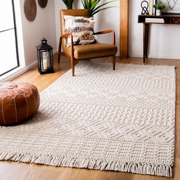 Natura Ivory 6 ft. x 9 ft. Geometric Tribal Area Rug