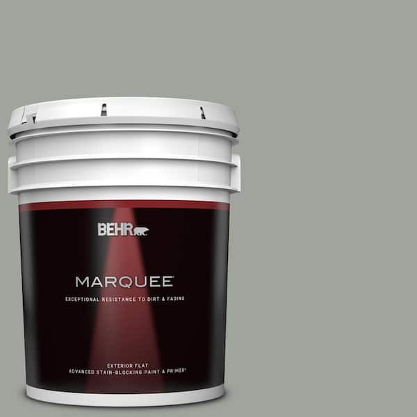 BEHR MARQUEE 5 gal. #710F-4 Sage Gray Flat Exterior Paint & Primer