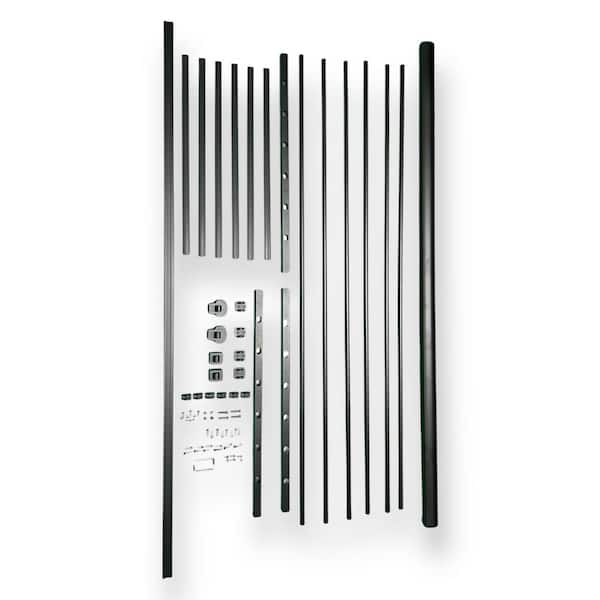 Weatherables Georgetown 36 in. H x 72 in. W Textured Black Aluminum Rod Stair Railing Kit