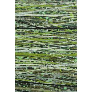 Mayfield Premium Machine Washable Abstract AMF2126 Green 8 ft. x 10 ft. Area Rug