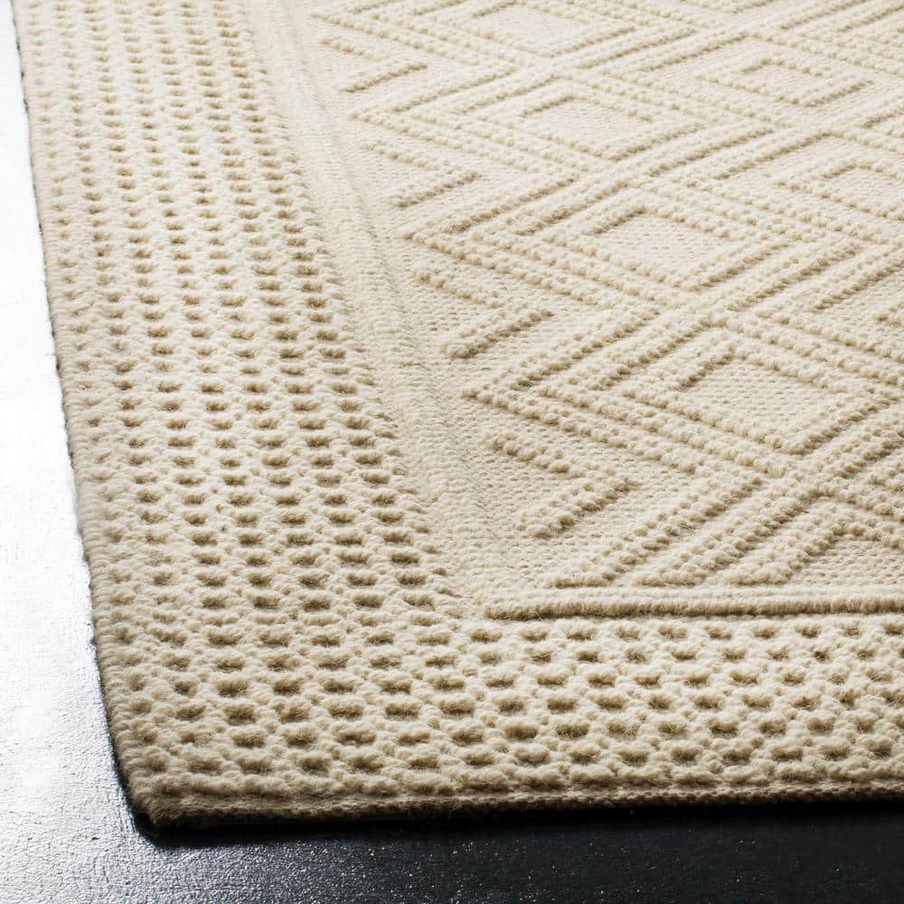 Ivory Hand-Knotted Wool Runner Rug, 2'3" x 14'