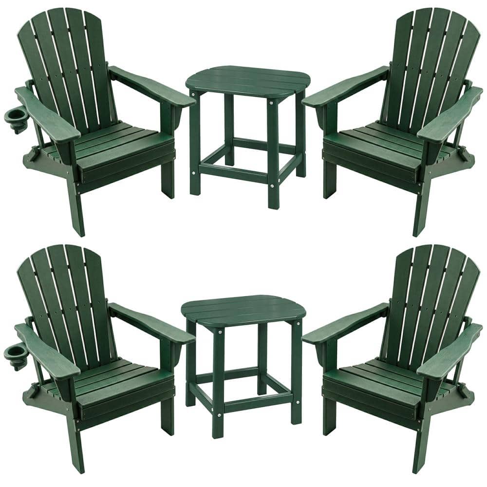6-Piece HDPE Folding Adirondack Chairs with Coffee Table, with Cup Holder Ideal for Fire Pit, Deck, Patio, Pool price history on PriceWatchPro