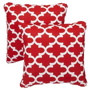 Sorra Home Fynn Rojo Square Outdoor Throw Pillow (2-Pack)