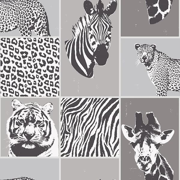 Fine Decor Zoya Grey Safari Grey Paper Peelable Roll (Covers 56.4 sq. ft.)