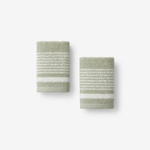 Company Cotton Plush Spa Stripe Willow Cotton Wash Cloth (Set of 2)