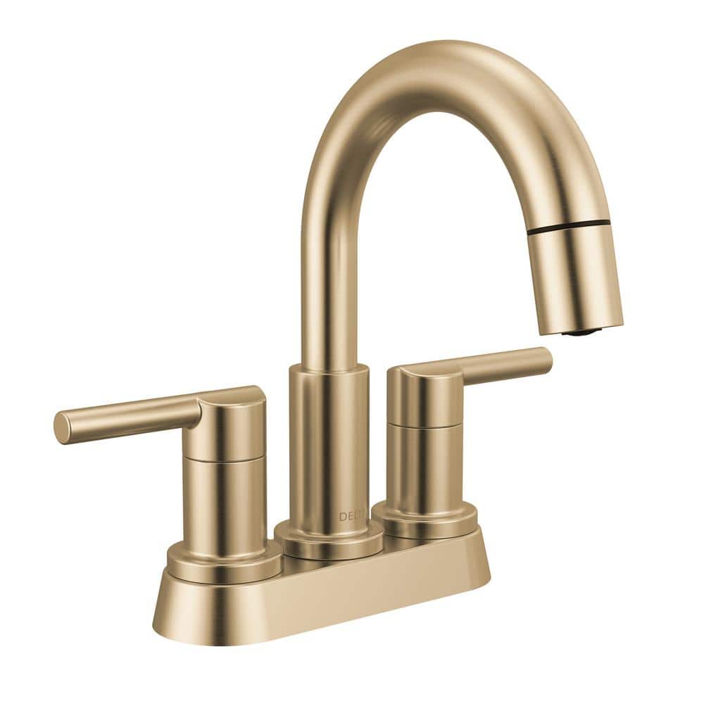 Delta Nicoli Gold 4 in. Centerset Double Handle Pull-Down Spout