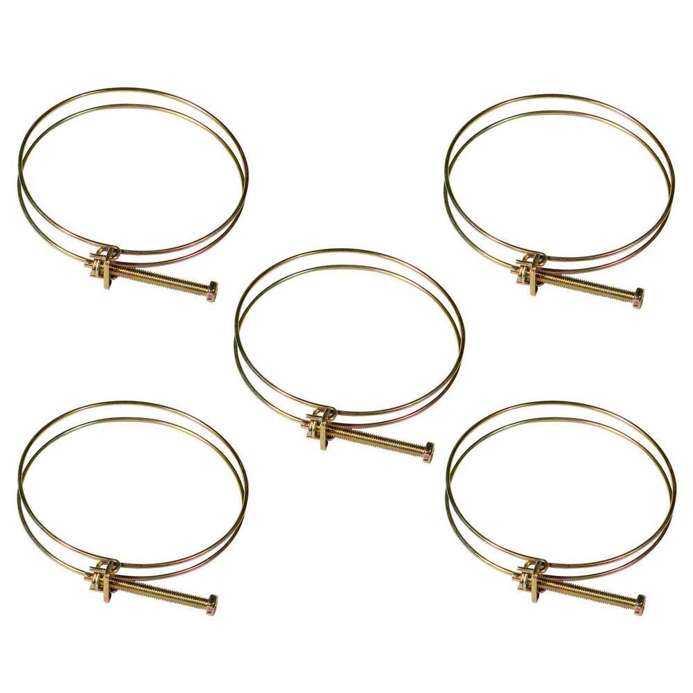 POWERTEC 6 in. Double Wire Carbon Steel Hose Clamp (5Pack) 70218 The