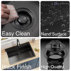 Black Garbage Disposal Flange with Stopper
