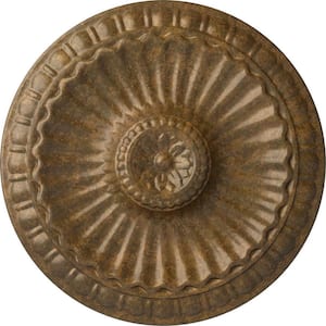 11-1/4 in. x 1-1/8 in. Linus Urethane Ceiling Medallion, Rubbed Bronze