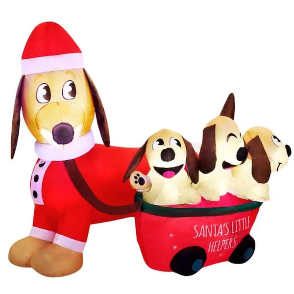 2.5 ft. W x 3.25 ft. H Cheerful Lighted Christmas Puppy Inflatable for Christmas Outdoor Decor