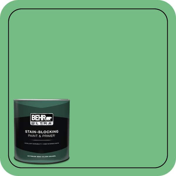 BEHR ULTRA 1 qt. #P400-5 Winter Shamrock Semi-Gloss Enamel Exterior Paint & Primer