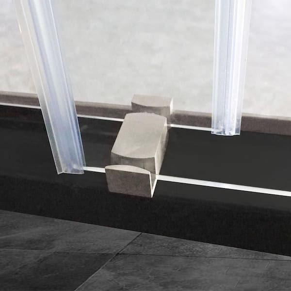 MEDUNJESS BradF 60 in. W x 76 in. H Sliding Frameless Shower Door in Brushed Nickel with 3/8 in. (10mm) Tempered Clear Glass