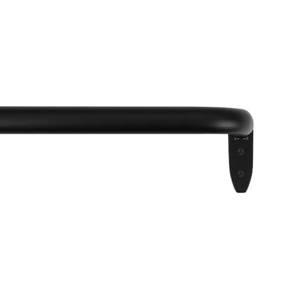 Lumi Home Furnishings 84 in.-120 in. Adjustable 3/4 in. Dia. Single Core Curtain Rod in Matte Black