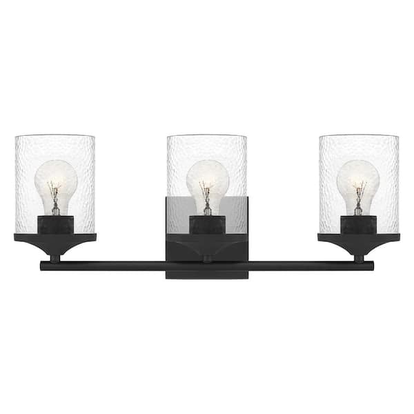 Quoizel Abner 3-Light Matte Black Vanity Light