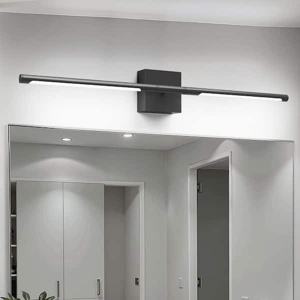 YANSUN 2-Pack Black Dimmable Timing Integrated LED Wireless Wall Sconces with Remote Control