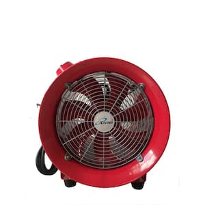 Explosion Proof 12 in. Ventilation Floor Fan, With 550-Watt, 2720 CFM, Red