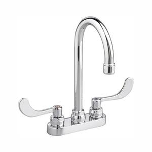 Monterrey 4 in. Centerset 2-Handle 1.5 GPM Gooseneck Bathroom Faucet with Laminar Flow in Polished Chrome