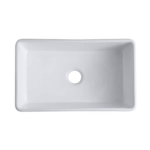 Satico Apron-Front Ceramic 30 in. Single Bowl Farmhouse Kitchen Sink