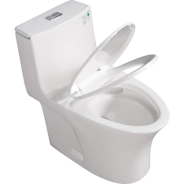 cadeninc 15-1/8 in. 1.1/1.6 GPF Dual Flush 1-Piece Elongated