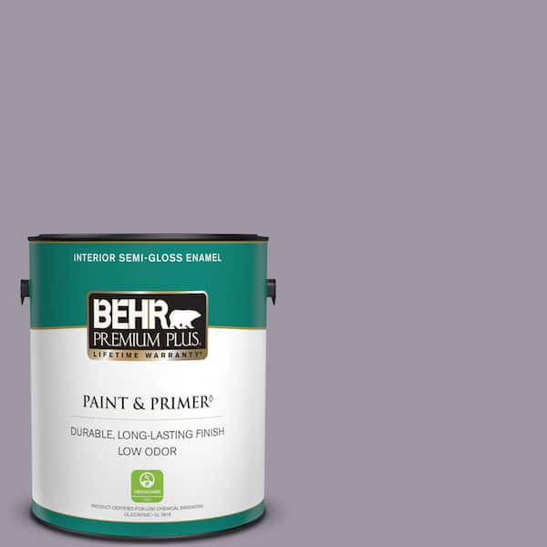 BEHR PREMIUM PLUS 1 gal. #N100-4 Fortune Semi-Gloss Enamel Low Odor Interior Paint & Primer