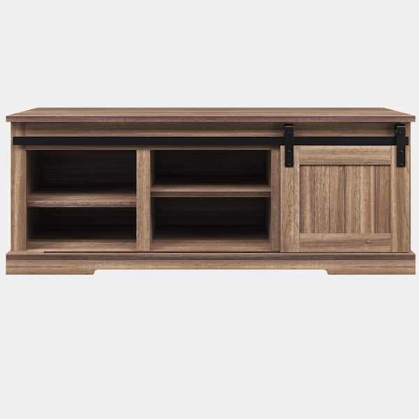 Utopia 4niture Sophie Antique Gray Storage Bench with Sliding Door and Adjustable Shelf
