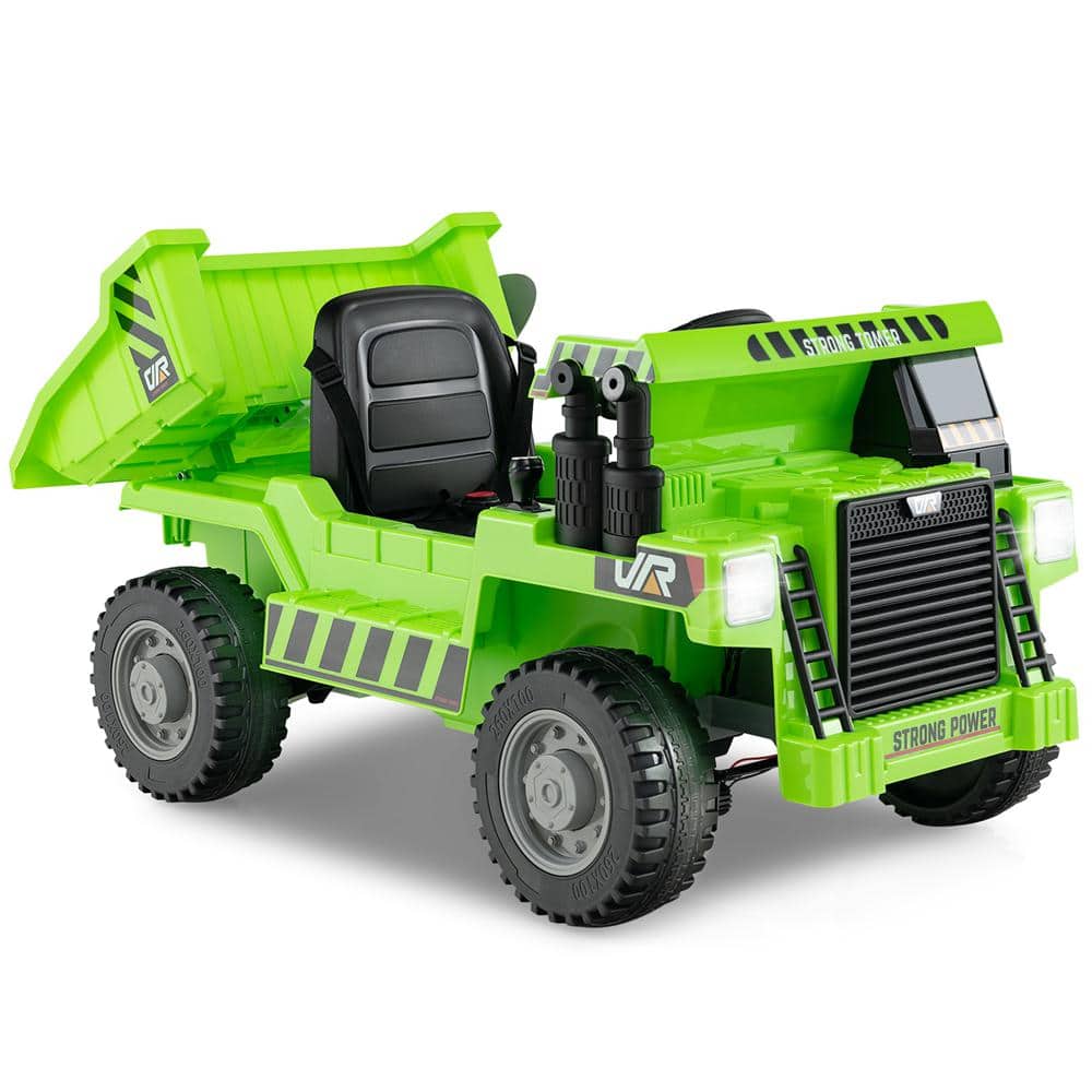 HONEY JOY Kids Ride on Dump Truck 12 Volt Ride on Car with Electric Dump Bed 2.4G Remote Control