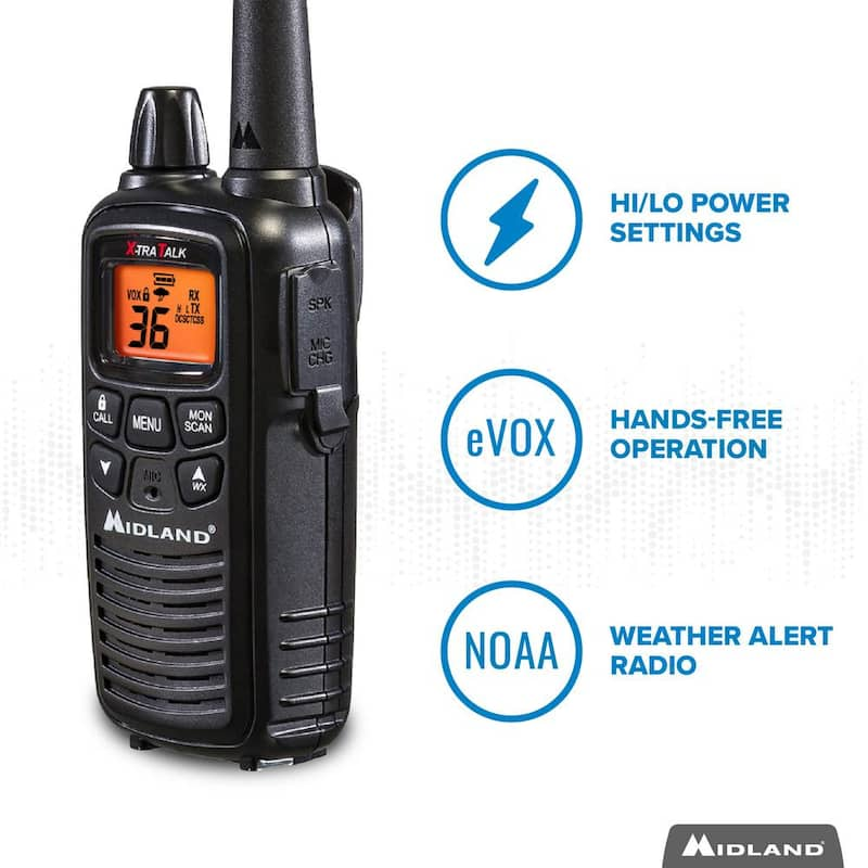 Extended 30 Mile Range Rechargeable Waterproof Digital 2-Way Radio with Charger (3-Pack)