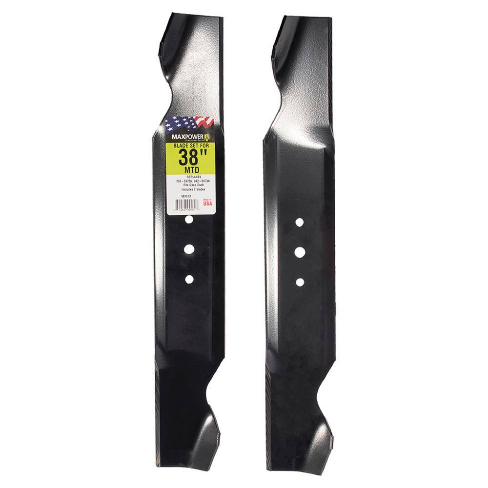 2 Blade Set for Many 38 in. Cut MTD, Cub Cadet, Troy-Bilt Mowers Replaces OEM #'s 742-0322, 742-0472, 942-0493, 50-2615 price history on PriceWatchPro
