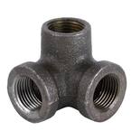 1/2 in. 3-Way Black Iron 90° Side Outlet Elbow