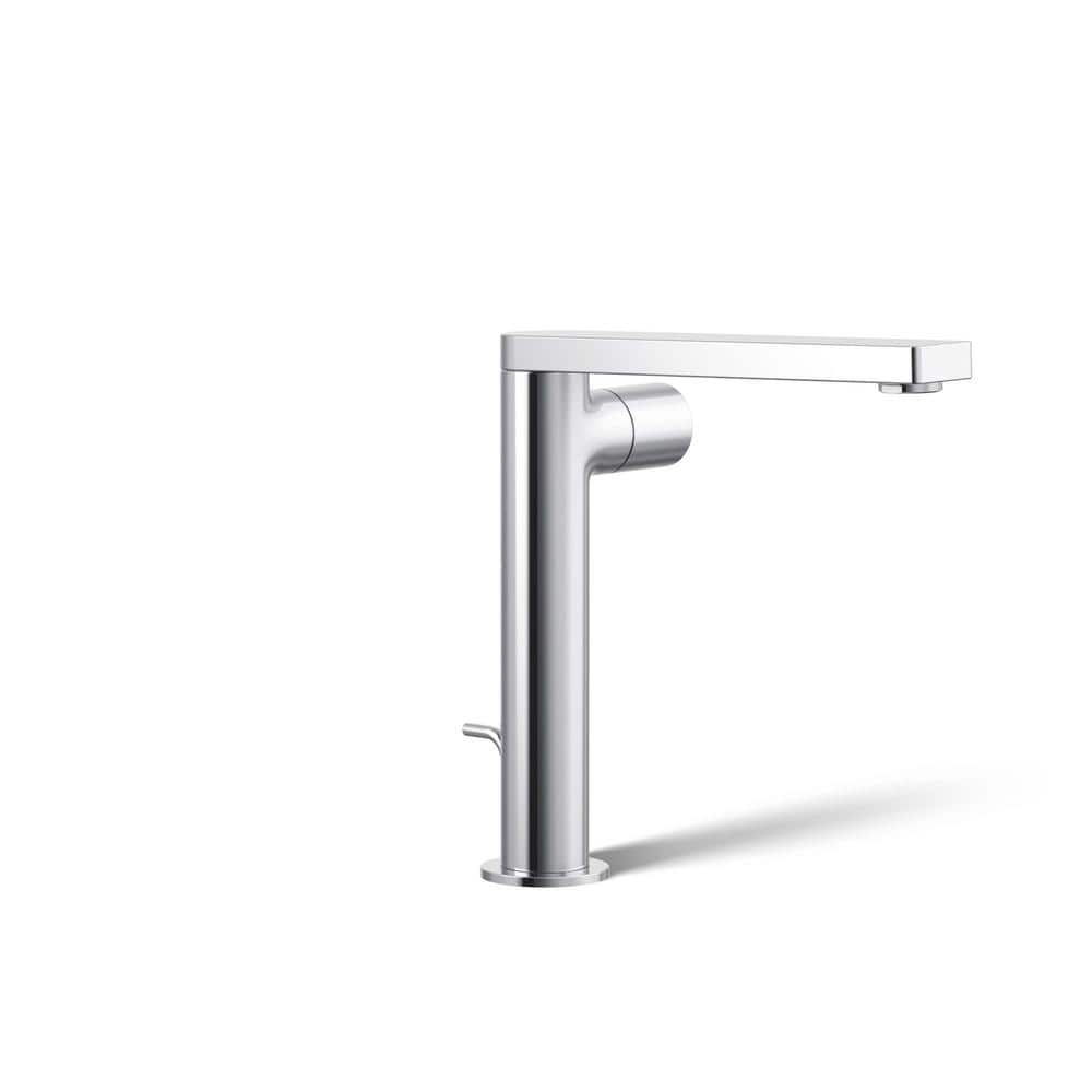 Composed Minimalist Polished Chrome Single-Handle Vessel Sink Faucet