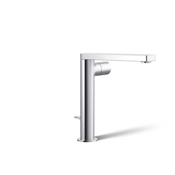 KOHLER Composed Single-Hole Single-Handle Tall Vessel Bathroom Faucet with Cylindrical Handle and Drain in Polished Chrome