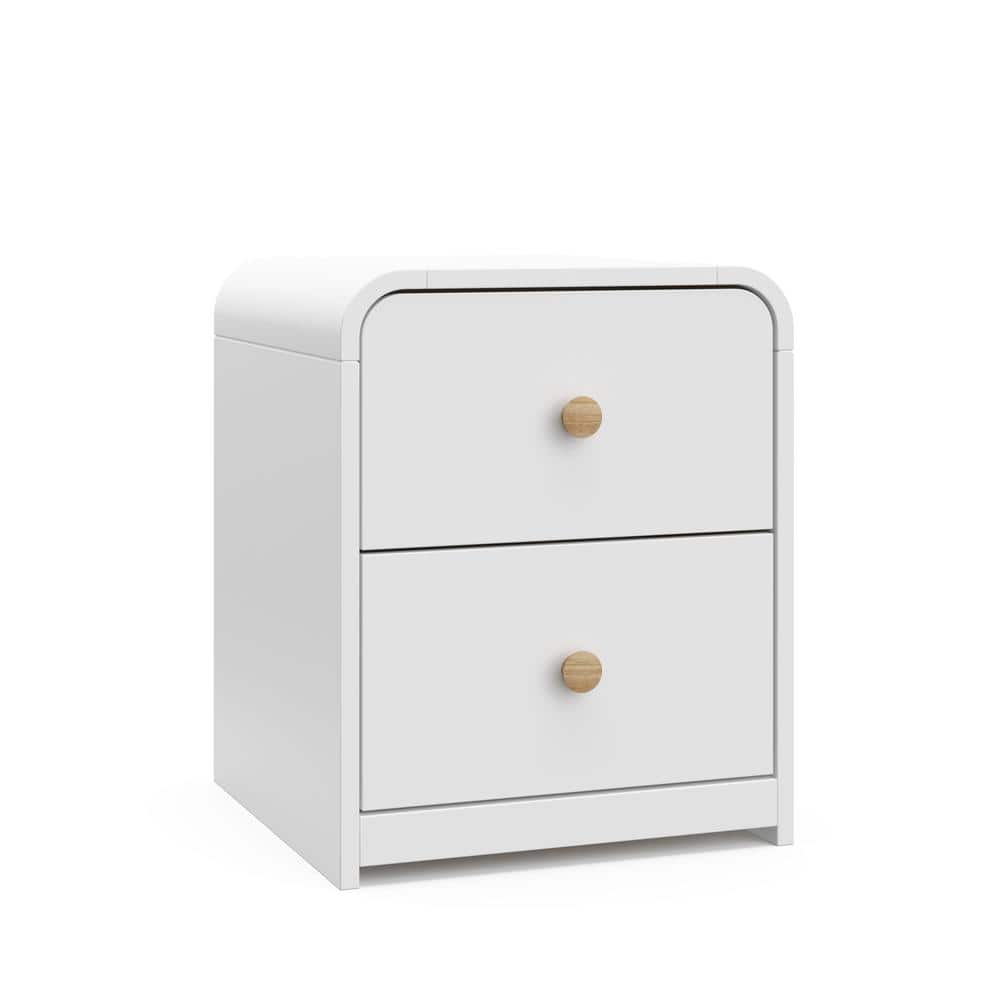 Santos White 2-Drawer Nightstand