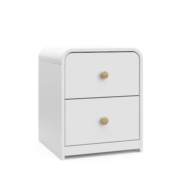 Storkcraft Santos White 2-Drawer Nightstand