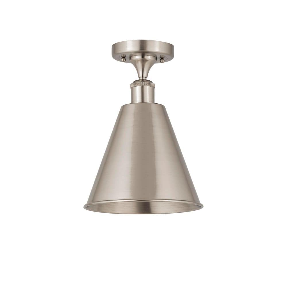 Ballston Cone 8 in. 1-Light Satin Nickel Industrial Semi-Flush Mount price history on PriceWatchPro