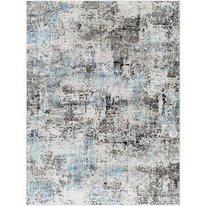 Allegro Charcoal/Blue Abstract 5 ft. x 7 ft. Indoor Area Rug