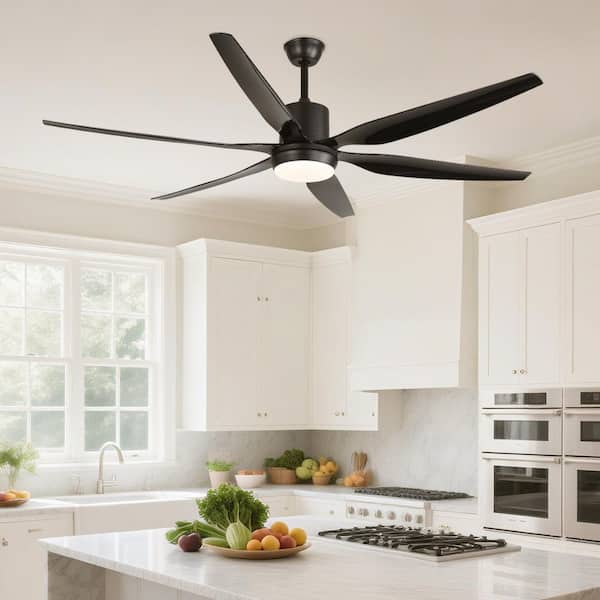 Keazile 66 in. Modern Ceiling Fan with Light, 6 ABS Blades, DC
