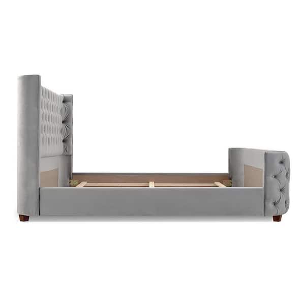 Jennifer Taylor Brooklyn Tufted Opal Grey King Headboard Bed