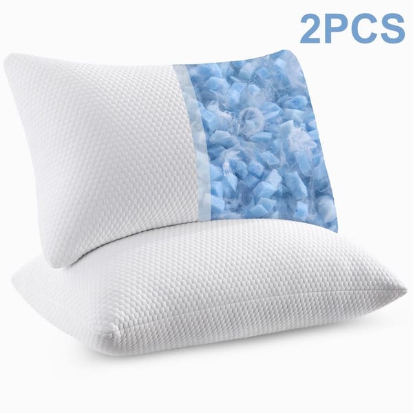 Cool Memory Foam Queen Size Pillow with Removable Pillowcase Queen, Hotel Collection Bed Sleeping Pillow (Set of 2)