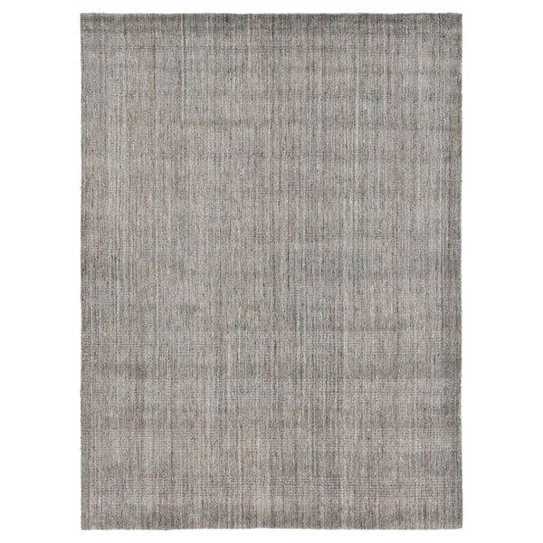 Gray 14x10 Rug HomeRoots 10 ft. x 14 ft. Gray And Light Brown Wool Abstract Hand Woven ...