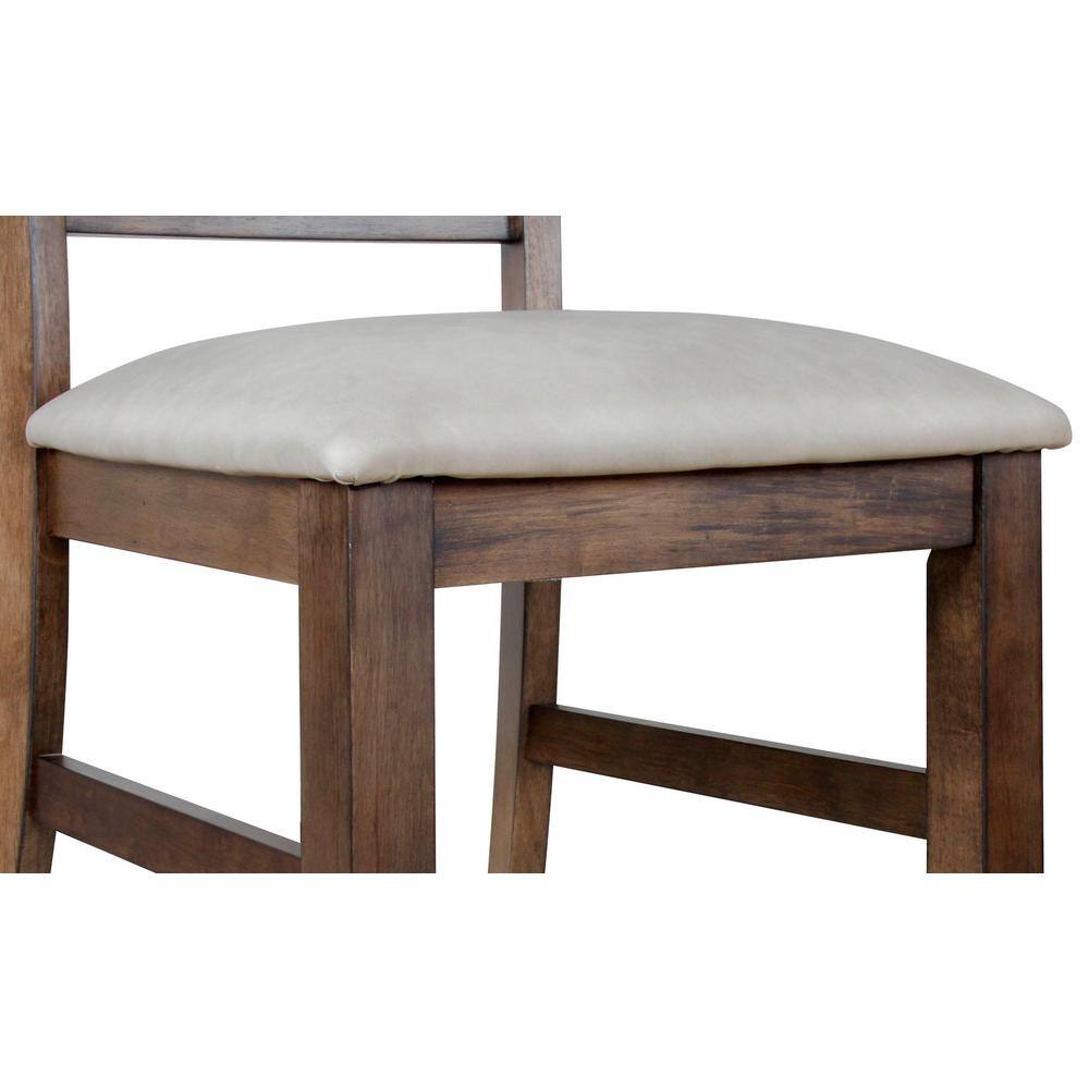 Astoria Rustic Brown Wood 7-Piece Dining Set with Upholstered Chairs