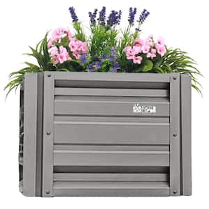 24 inch by 24 inch Square Charcoal Metal Planter Box