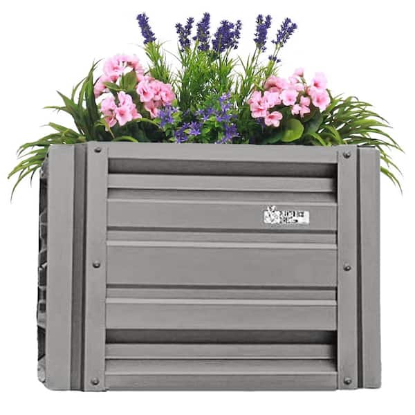 ALL METAL WORKS 24 inch by 24 inch Square Charcoal Metal Planter Box