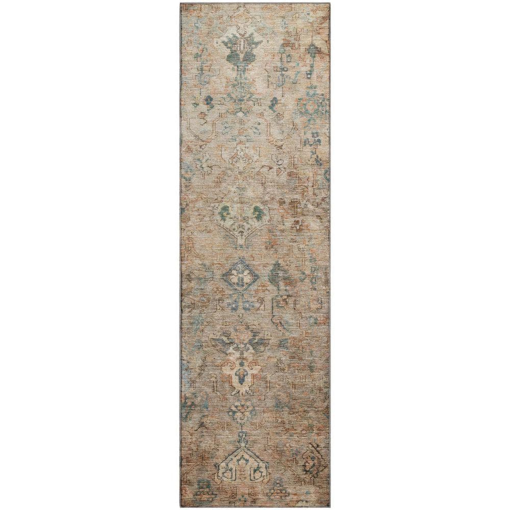 Mayfield Premium Machine Washable Abstract AMF2320 Khaki 2 ft. x 7 ft. Runner Rug price history on PriceWatchPro