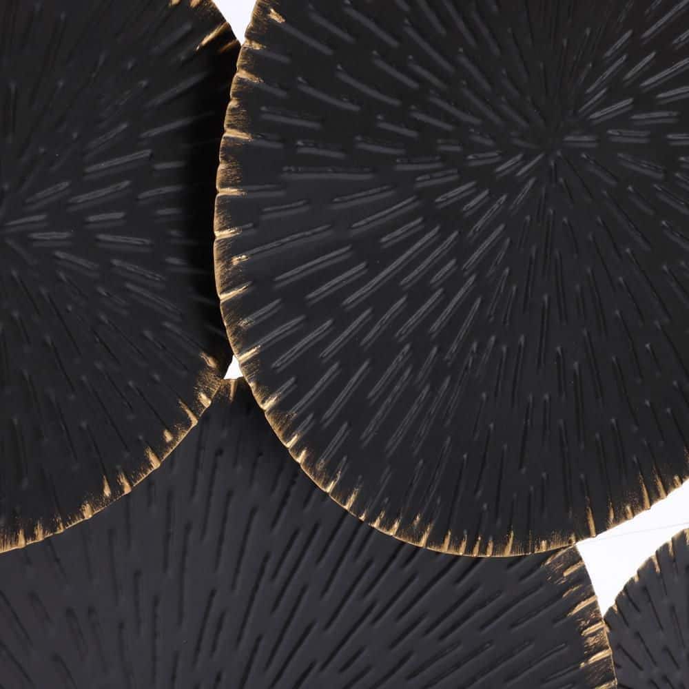 Large Black and Gold Iron Abstract Wall Sculpture