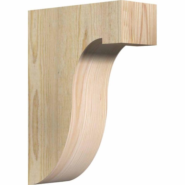 Ekena Millwork 4 in. x 10 in. x 14 in. Douglas Fir Del Monte Rough Sawn Corbel
