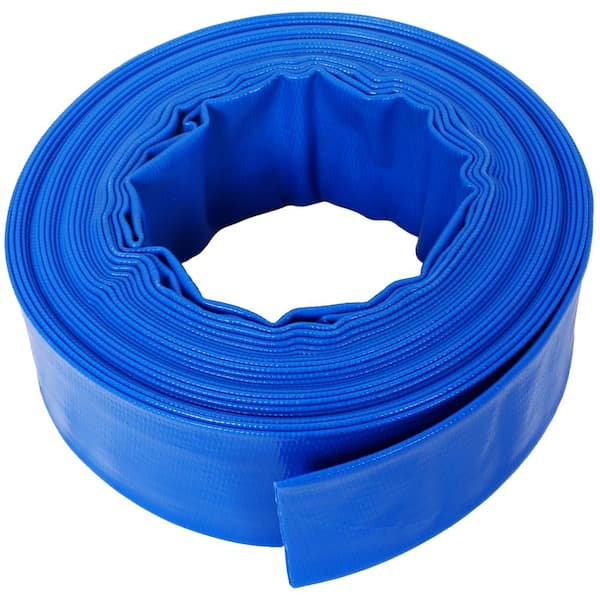 1-1/2 in. x 50 ft. Blue Heavy Duty PVC Pool Backwash Hose Sewage/Effluent Accessory