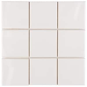 Twist Square Soft Cream 11-3/4 in. x 11-3/4 in. Ceramic Mosaic Tile (9.8 sq. ft./Case)