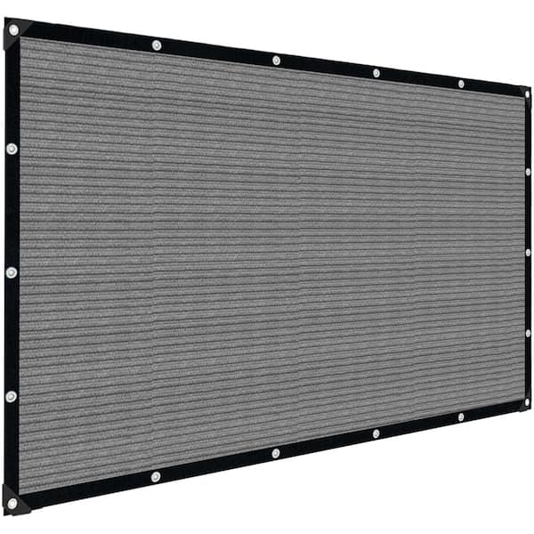 8×10FT Grey Sun Shade Cloth with Grommets, 90% UV Block Privacy Cover for Patio Pergola Garden Balcony