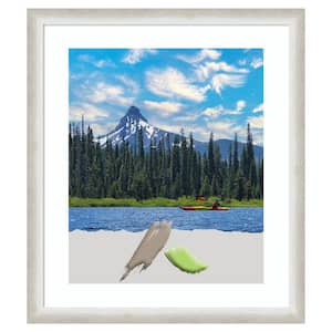 Two Tone Silver Wood Picture Frame Opening Size 20x24 in. (Matted To 16x20 in.)